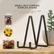 IPAME Plate Stands for Display - 6 Inch Metal Square Wire Plate Holder Display Stand + Picture Frame Stand Holder Easel for Book, Decorative Plate, Plaque, Photo, Platter (Black 2 Pack)